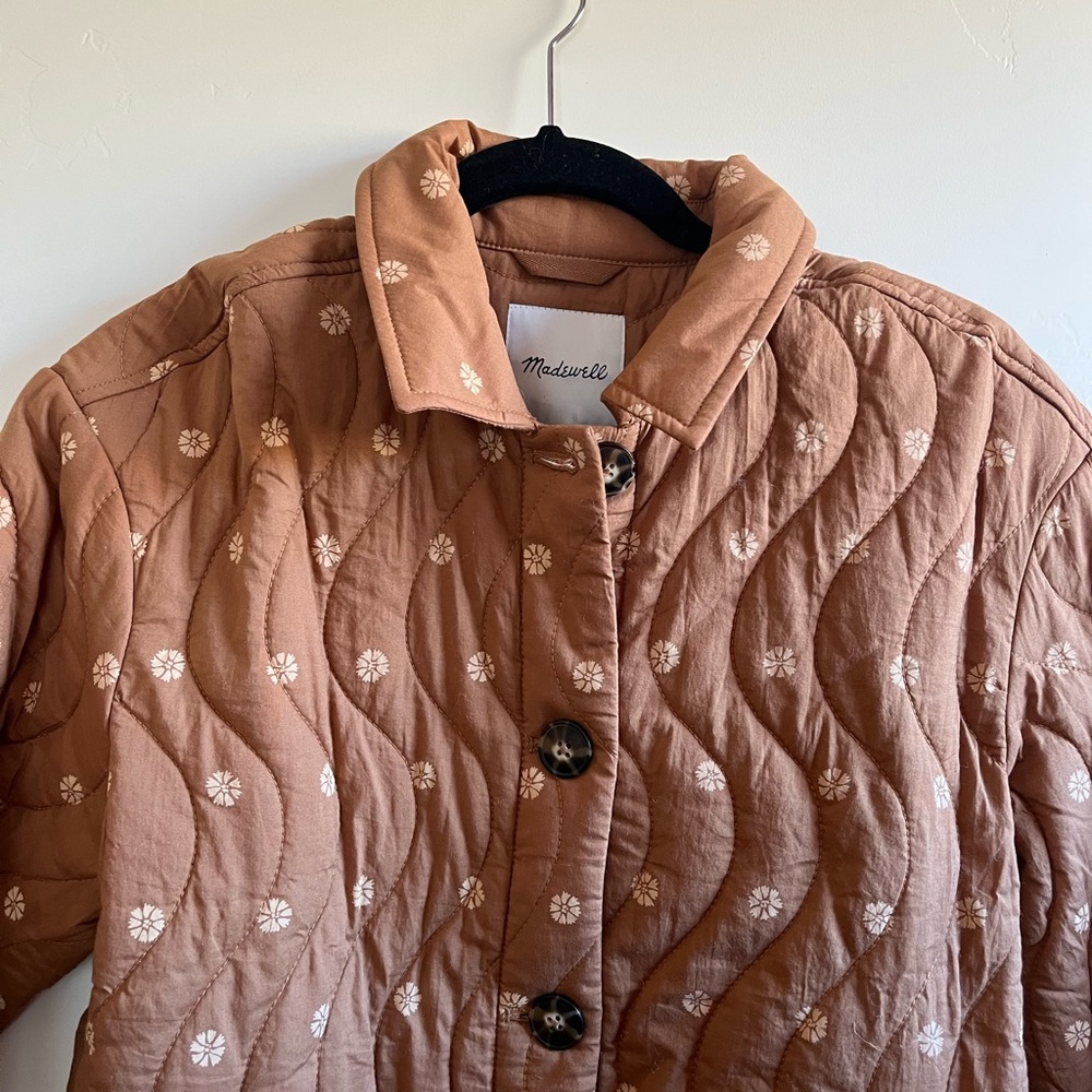 Madewell Women's Quilted Brown Floral Jacket